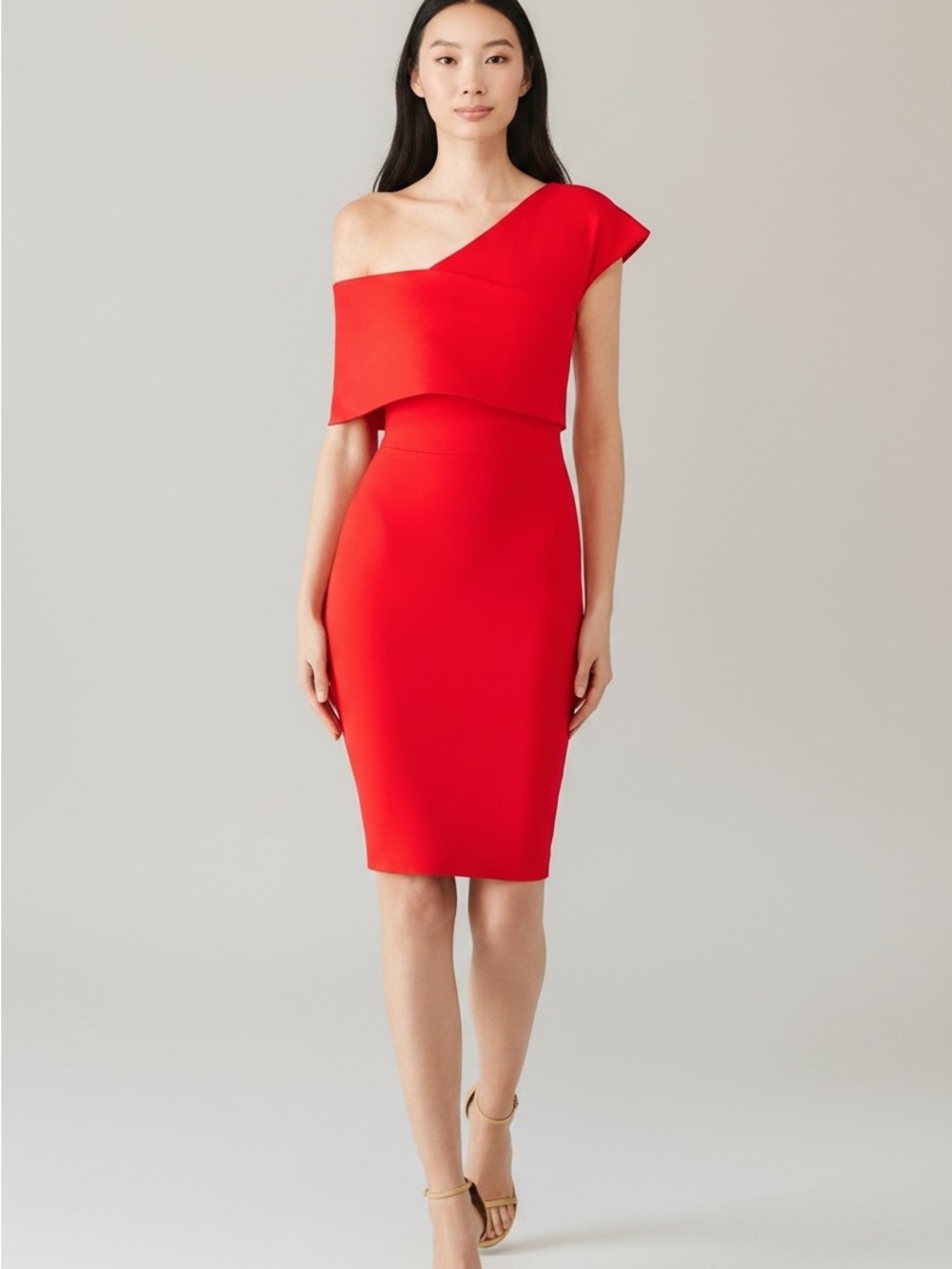 Elliatt Scarlet One-Shoulder Midi Dress